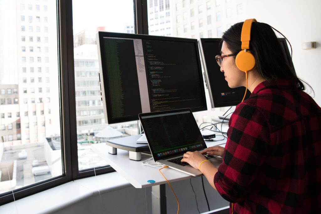 Woman working on computer