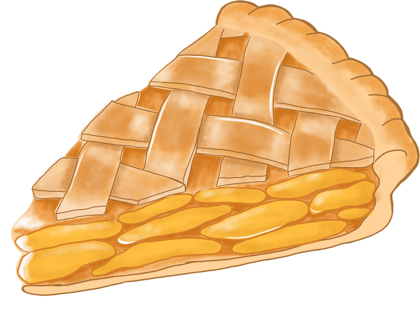 illustration of an apple pie slice